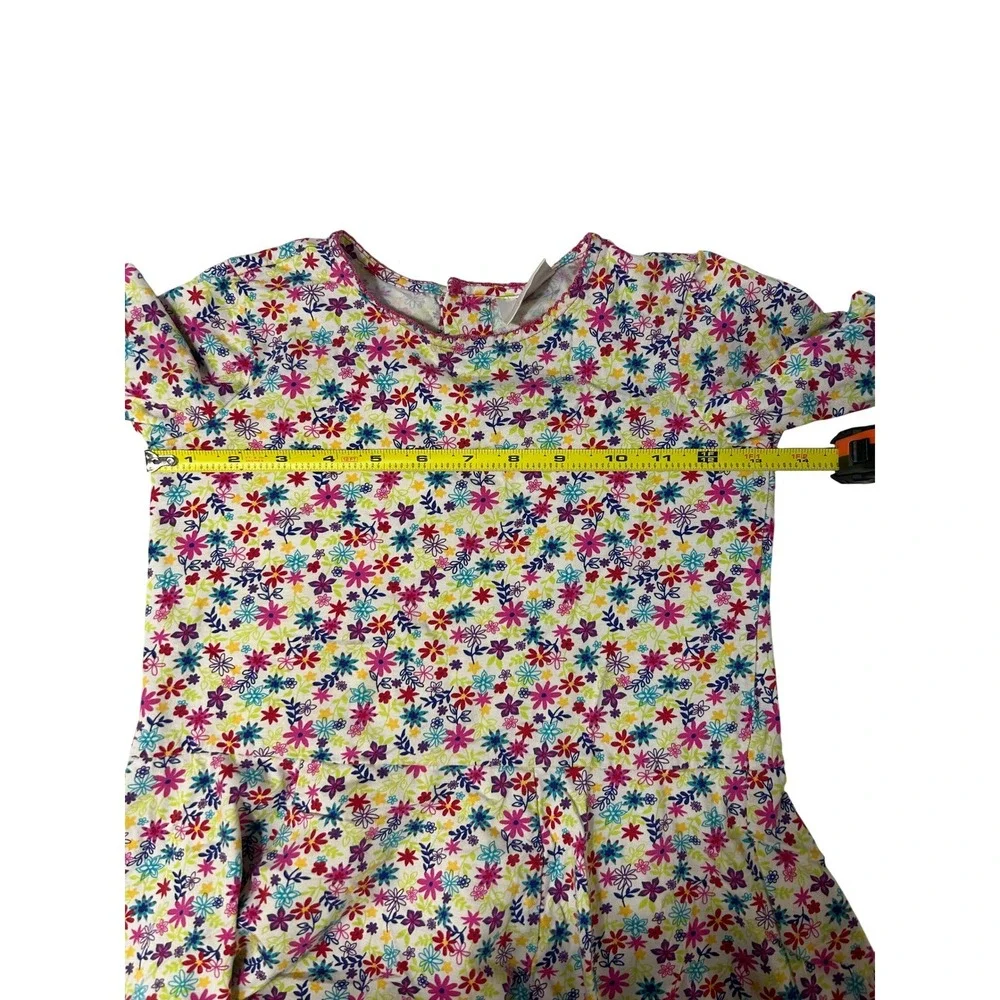 Hanna Andersson Floral‎ Dress Girls 4 (100) Cotton Long Sleeve Twirl